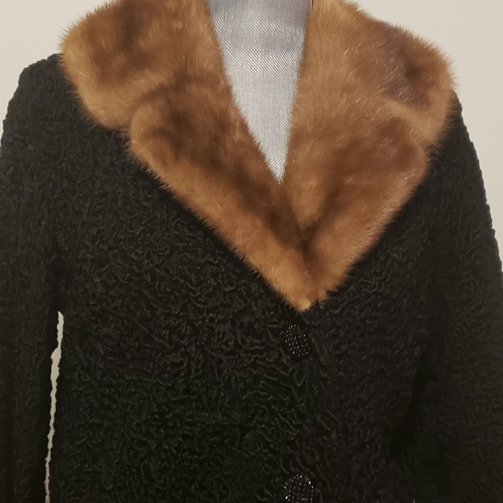 50's Woodward & Lothrop Fur Coat Mink Persian Lamb